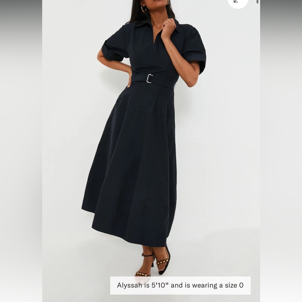 SIMKHAI
Midnight Deanna Short Sleeve Belted Midi Dress - Picture 1 of 14